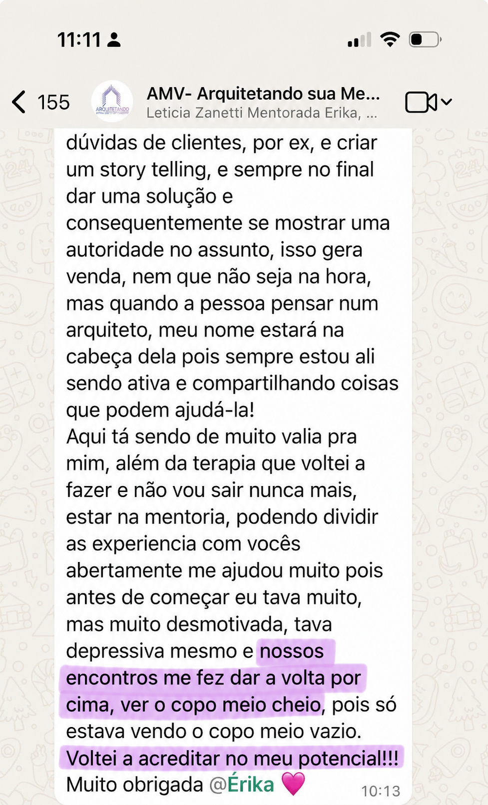 Depoimento de Amanda Reis no WhatsApp, parte 2